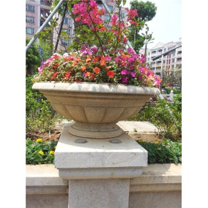 园林石雕--石雕花钵